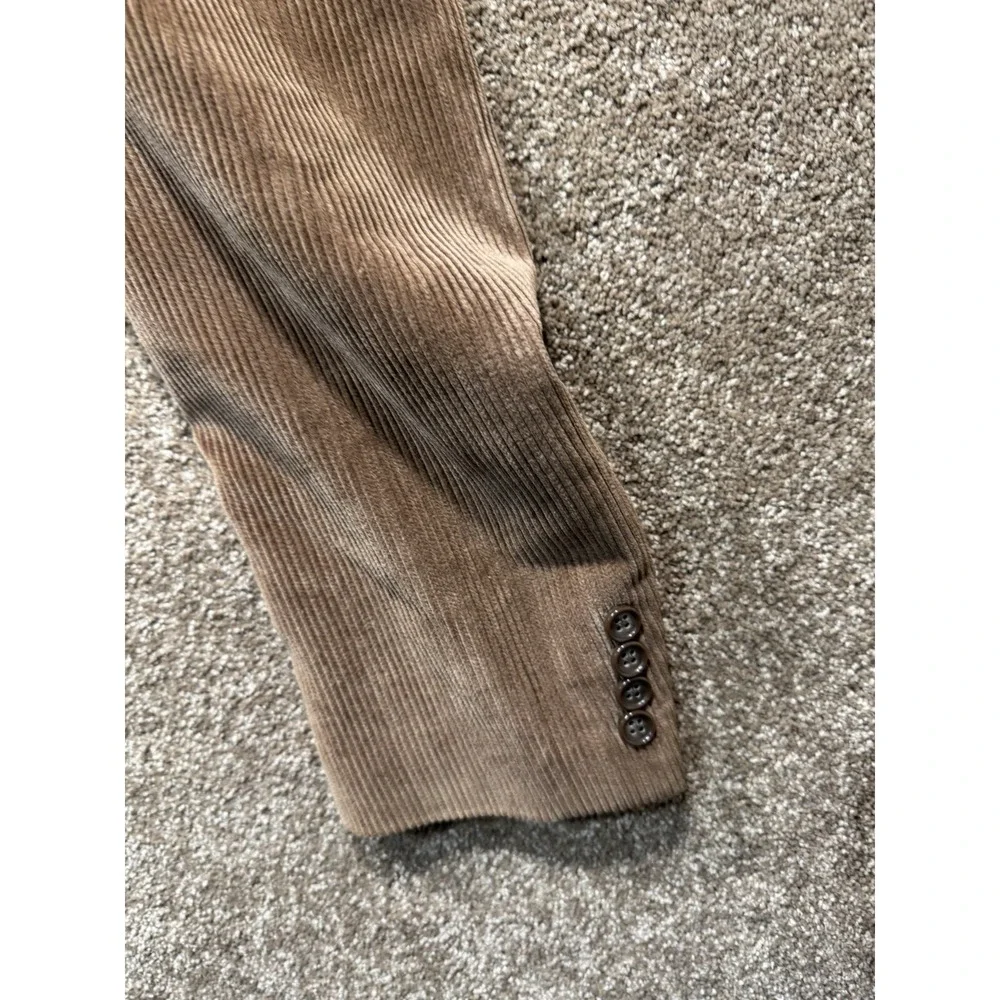 DOCKERS 44L Brown Corduroy Blazer Jacket‎ Sport Coat Single Breasted Professor